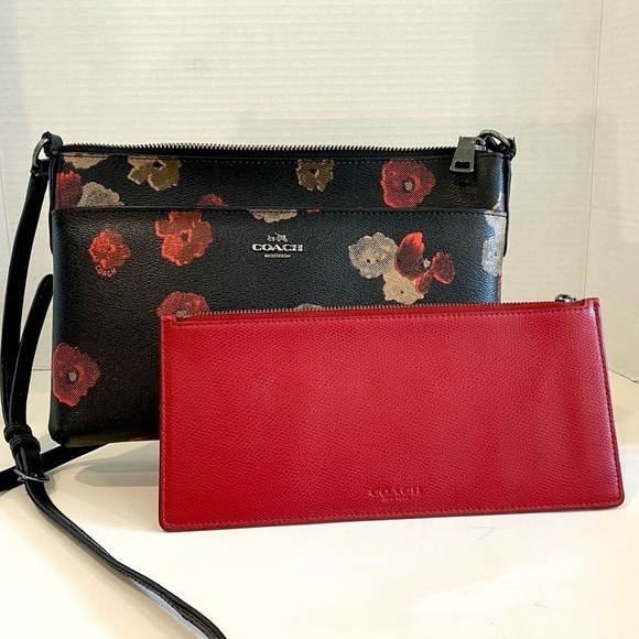 Coach Floral Crossbody Bag with Detachable Side Pouch - Picture 3 of 14